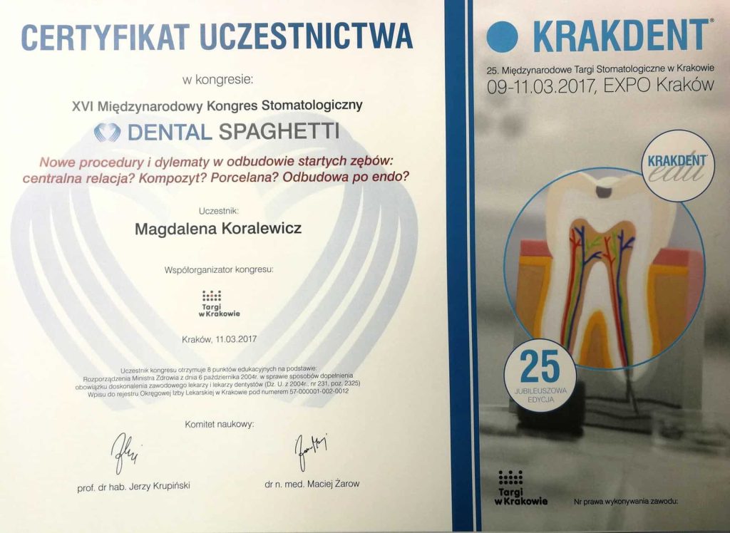 Nowe procedury i dylematy w odbudowie zębów startych , lek. dent. Magdalena Koralewicz Lekarz dentysta, ekspert chirurgii i periodontologii | Numer PWZ: 2954935