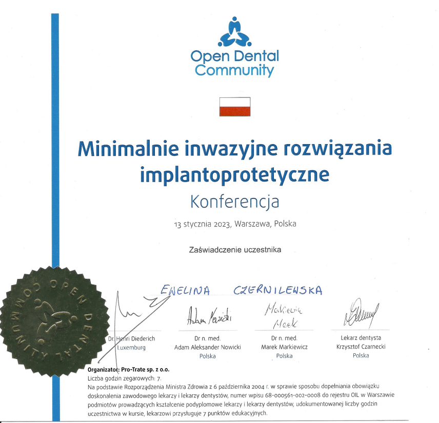 Minimalnie inwazyjne rozwiązania , lek. stom. Ewelina Czernilewska Lekarz stomatolog, ekspert stomatologii estetycznej | Numer PWZ: 2890945