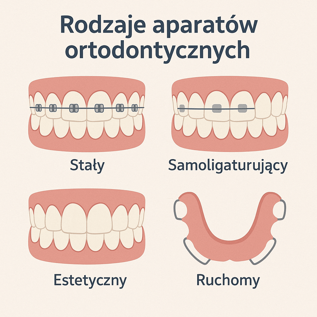rodzaje aparatów ortodontycznych