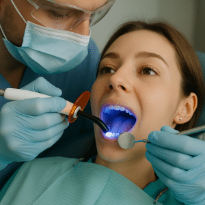 wypełnienia kompozytowe w klinice Implantis - zabieg