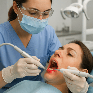zabieg skalingu ultradźwiękiem w klinice implantis w Krakowie